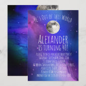 Celestial Moon Astronomy 40e Verjaardagsfeest Kaart (Voorkant / Achterkant)