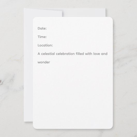 Celestial Moon Baby Shower Invitation Kaart (Achterkant)