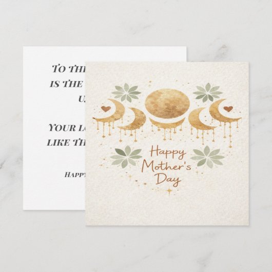 Celestial Moon Boho Mother's Day Card Kaart (Voorkant / Achterkant)