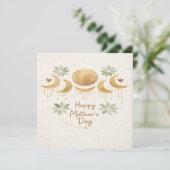 Celestial Moon Boho Mother's Day Card Kaart (Staand voorkant)