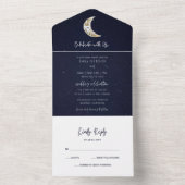 Celestial Moon Celebrate Wedding All In One Uitnodiging (Binnen)