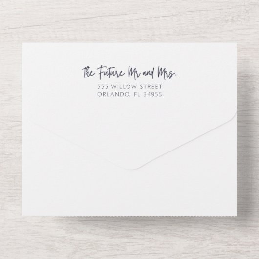 Celestial Moon Celebrate Wedding All In One Uitnodiging (Achterkant)