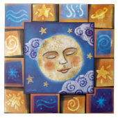 Celestial Moon Ceramic Tegel Tegeltje (Voorkant)