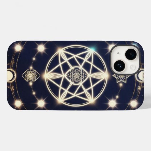 Celestial Moon Cycle Mandala – Sacred Geometry Case-Mate iPhone Case (Achterkant (horizontaal))