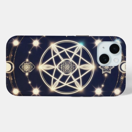 Celestial Moon Cycle Mandala – Sacred Geometry Case-Mate iPhone Case (Achterkant (horizontaal))