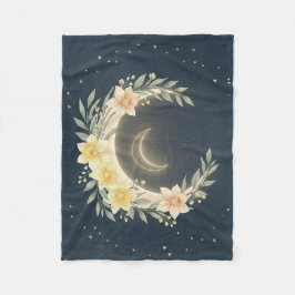 Celestial Moon & Daffodil Baby Fleece Blanket Deken