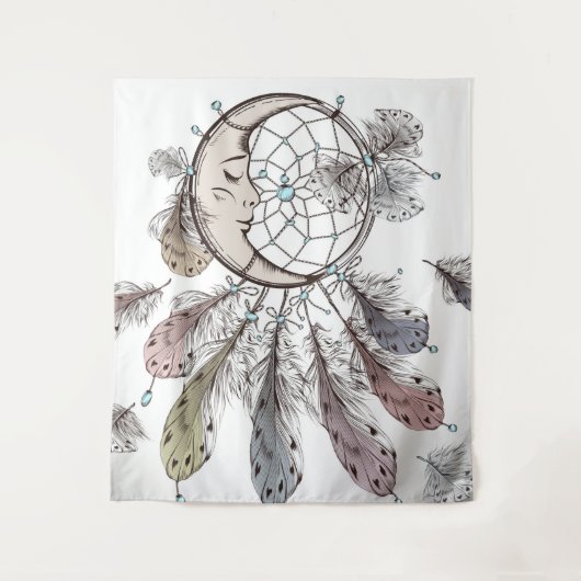 Celestial Moon Dreamcatcher Wandkleed (Voorkant)