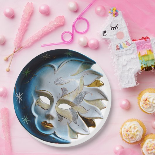 Celestial Moon en Mask Papieren Bordje (Feest)