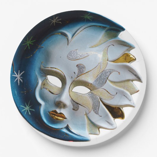 Celestial Moon en Mask Papieren Bordje (Voorkant)