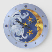 Celestial Moon en Stars Grote Klok (Voorkant)