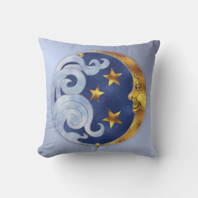 Celestial Moon en Stars Kussen (Voorkant)