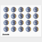 Celestial Moon en Stars Ronde Sticker (Vel)