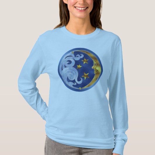 Celestial Moon en Stars T-shirt (Voorkant)