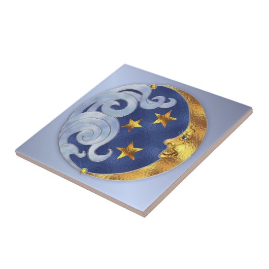 Celestial Moon en Stars Tegeltje (Zijkant)