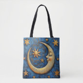 Celestial Moon en Stars Tote Bag (Voorkant)