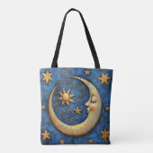 Celestial Moon en Stars Tote Bag (Achterkant)
