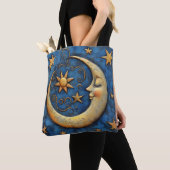 Celestial Moon en Stars Tote Bag (Dichtbij)