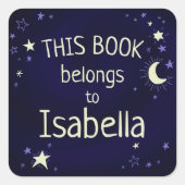 Celestial moon en sterren bookplate sticker (Voorkant)