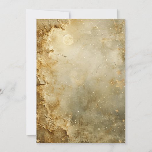 Celestial Moon Fairy Stars Bridal Shower Kaart (Achterkant)