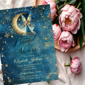 Celestial Moon Fairy Stars Bridal Shower Kaart