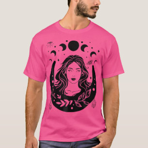 Celestial Moon Fasen en Meisje Mystieke Boho Wicca T-shirt