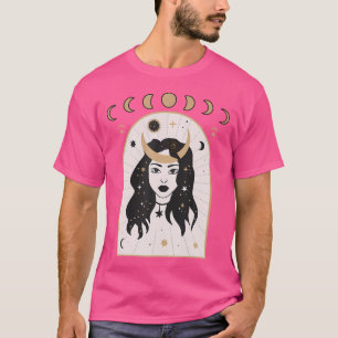 Celestial Moon Fasen en Meisje Mystieke Boho Wicca T-shirt