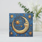 Celestial Moon Feestdagenkaart (Staand voorkant)