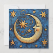 Celestial Moon Feestdagenkaart (Voorkant)