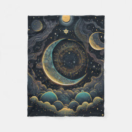 Celestial Moon Fleece Deken