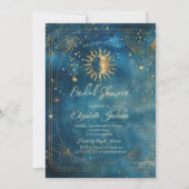 Celestial Moon Frame Blue Bridal Shower Kaart (Voorkant)
