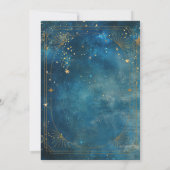 Celestial Moon Frame Blue Bridal Shower Kaart (Achterkant)