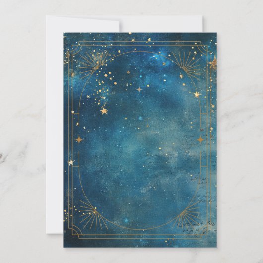 Celestial Moon Frame Blue Bridal Shower Kaart (Achterkant)