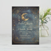 Celestial Moon Frame Dark Galaxy Sky Bridal Shower Kaart (Staand voorkant)