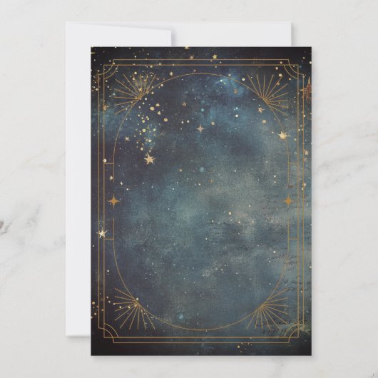 Celestial Moon Frame Dark Galaxy Sky Bridal Shower Kaart (Achterkant)