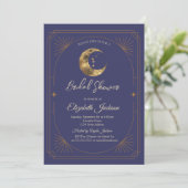 Celestial Moon Frame Violet Bridal Shower Kaart (Staand voorkant)