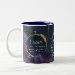 Celestial Moon Gift Geboortestatistieken Keepsake  Tweekleurige Koffiemok
