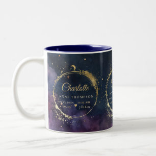Celestial Moon Gift Geboortestatistieken Keepsake  Tweekleurige Koffiemok