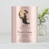 Celestial Moon Girl Roos Gold Vrijgezellenfeest Kaart (Staand voorkant)