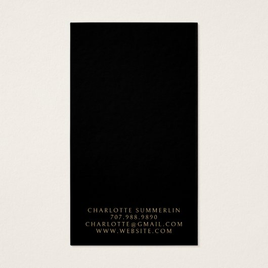 Celestial Moon Gold Black Earring Ketting Display Visitekaartje (Achterkant)