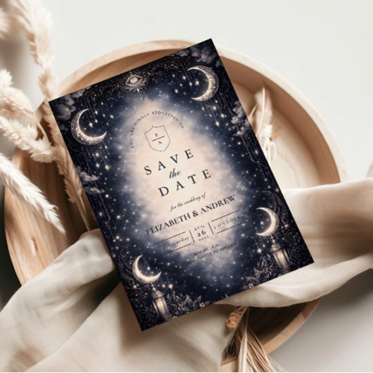 Celestial Moon Gothic Wedding Save The Date