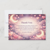 Celestial Moon Hearts Valentijnsfeest Bedankkaart (Voorkant)