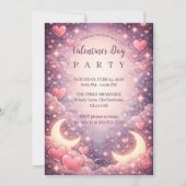 Celestial Moon Hearts Valentine Kaart (Voorkant)