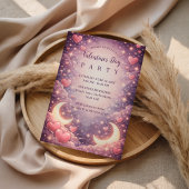 Celestial Moon Hearts Valentine Kaart