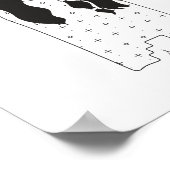 Celestial Moon Maiden Black en White Print (Hoek)