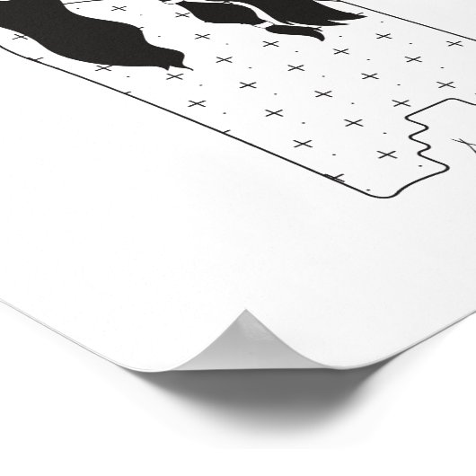 Celestial Moon Maiden Black en White Print (Hoek)