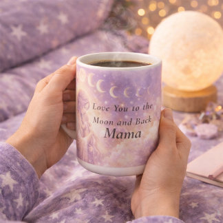 Celestial Moon Mama Mug, Love You to the Moon Mom Koffiemok