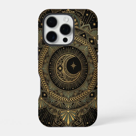 Celestial Moon Mandala | Art iPhone 16 Pro Case Hoesje (Achterkant)