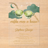 Celestial Moon Matcha Made in Heaven Vrijgezellenf Acryl Uitnodigingen (Voorkant)