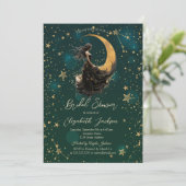 Celestial Moon, Meisje Sterren Groen Vrijgezellenf Kaart (Staand voorkant)