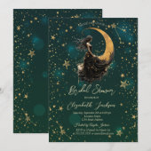 Celestial Moon, Meisje Sterren Groen Vrijgezellenf Kaart (Voorkant / Achterkant)